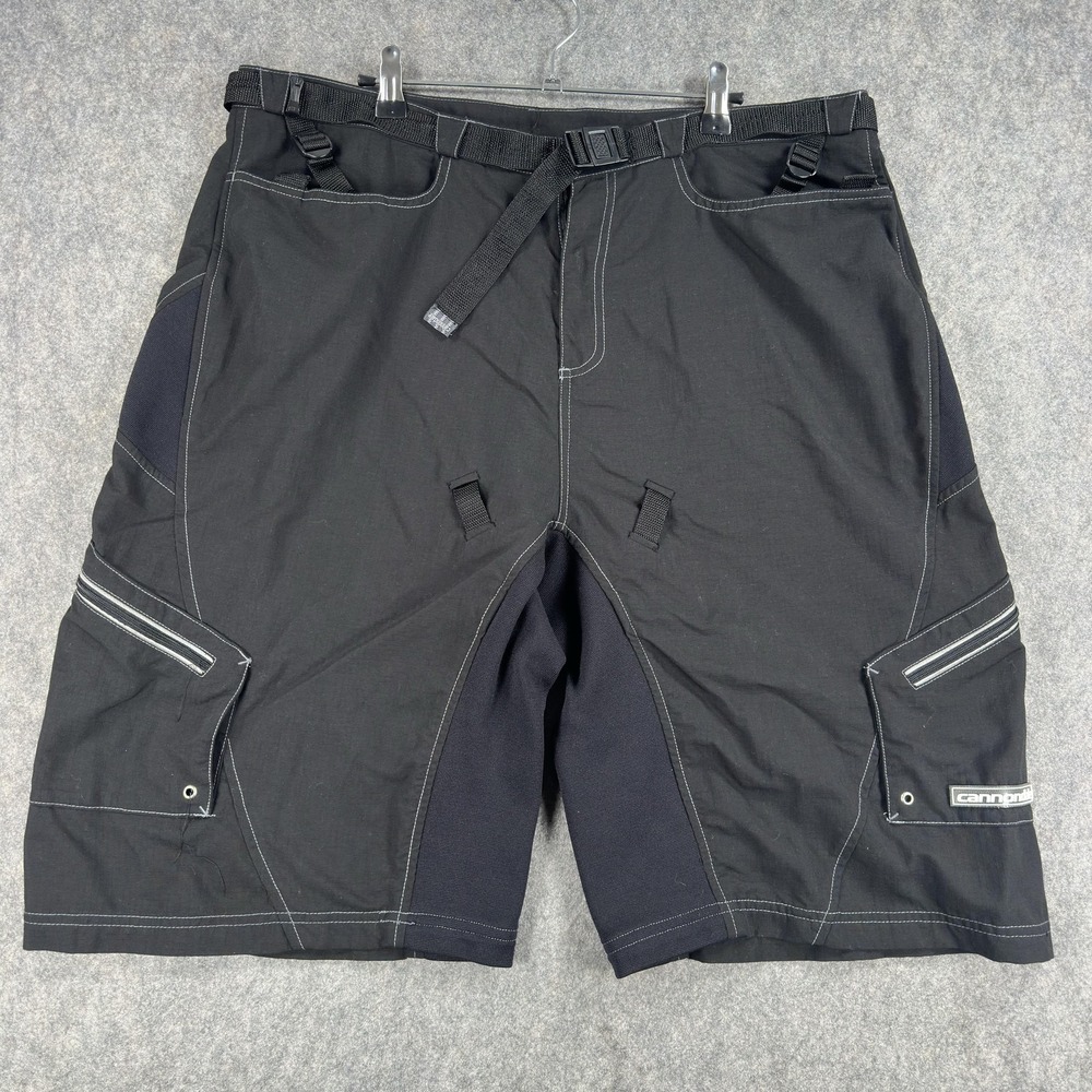 Cannondale Mountain Bike Cargo Shorts Mens XXL Black 12 Inseam Nylon MTB Trail